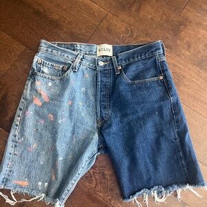 Levi’s Riley two tone pain splatter shorts Jeans